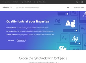 How typekit.com looks like on a tablet such as an iPad.