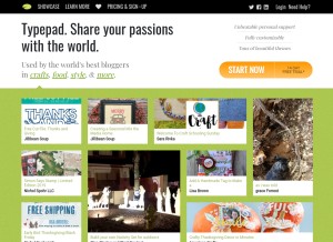How typepad.com looks like on a tablet such as an iPad.