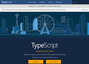 How typescriptlang.org looks like on a tablet such as an iPad.