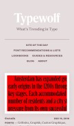 How typewolf.com looks like on a mobile device such as an iPhone.