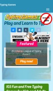 How typinggames.zone looks like on a mobile device such as an iPhone.