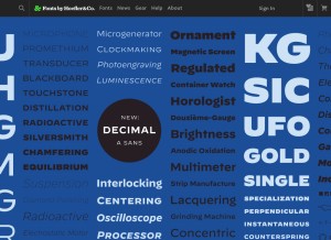How typography.com looks like on a tablet such as an iPad.