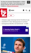 How tz.de looks like on a mobile device such as an iPhone.