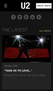 How u2.com looks like on a mobile device such as an iPhone.