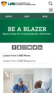 How uab.edu looks like on a mobile device such as an iPhone.