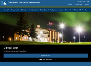 How uaf.edu looks like on a tablet such as an iPad.