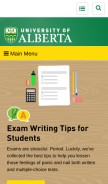 How ualberta.ca looks like on a mobile device such as an iPhone.