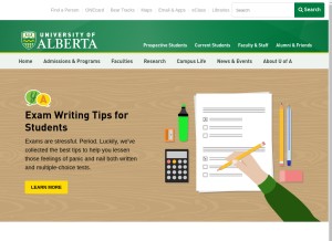 How ualberta.ca looks like on a tablet such as an iPad.
