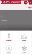 How uams.edu looks like on a mobile device such as an iPhone.