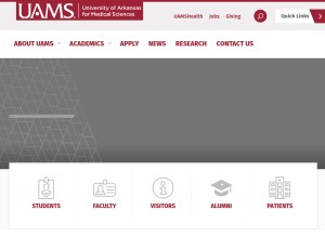 How uams.edu looks like on a tablet such as an iPad.