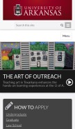 How uark.edu looks like on a mobile device such as an iPhone.