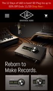 How uaudio.com looks like on a mobile device such as an iPhone.
