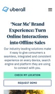 How uberall.com looks like on a mobile device such as an iPhone.