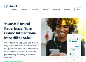 How uberall.com looks like on a tablet such as an iPad.