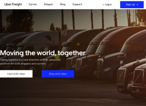 How uberfreight.com looks like on a tablet such as an iPad.