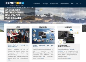 How ubimet.com looks like on a tablet such as an iPad.
