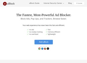 How ublock.org looks like on a tablet such as an iPad.