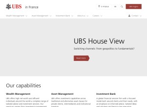 How ubs.com looks like on a tablet such as an iPad.
