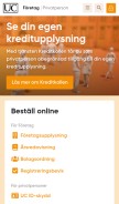 How uc.se looks like on a mobile device such as an iPhone.