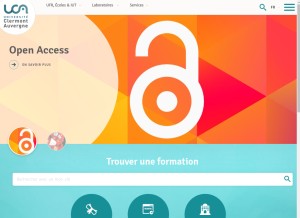How uca.fr looks like on a tablet such as an iPad.