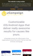 How ucampaignapp.com looks like on a mobile device such as an iPhone.
