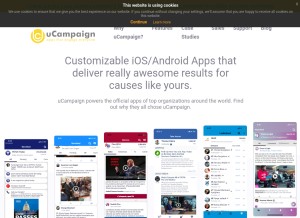How ucampaignapp.com looks like on a tablet such as an iPad.