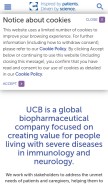 How ucb.com looks like on a mobile device such as an iPhone.