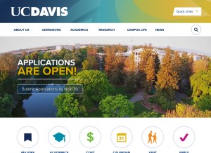 How ucdavis.edu looks like on a tablet such as an iPad.