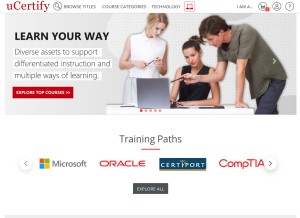 How ucertify.com looks like on a tablet such as an iPad.