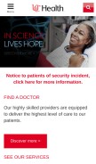 How uchealth.com looks like on a mobile device such as an iPhone.