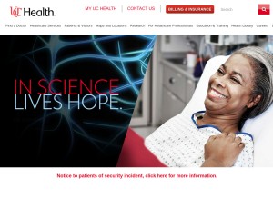 How uchealth.com looks like on a tablet such as an iPad.