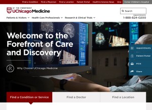 How uchicagomedicine.org looks like on a tablet such as an iPad.