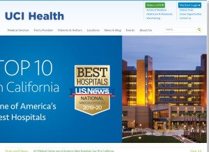 How ucihealth.org looks like on a tablet such as an iPad.