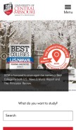 How ucmo.edu looks like on a mobile device such as an iPhone.