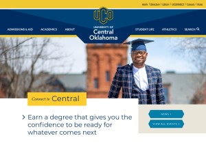 How uco.edu looks like on a tablet such as an iPad.
