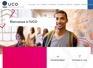 How uco.fr looks like on a tablet such as an iPad.