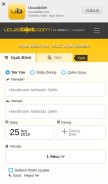 How ucuzabilet.com looks like on a mobile device such as an iPhone.
