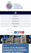 How ucv.cl looks like on a mobile device such as an iPhone.