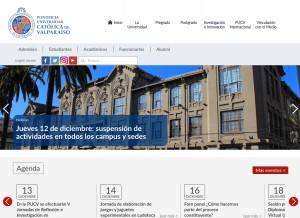 How ucv.cl looks like on a tablet such as an iPad.