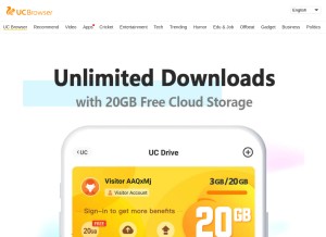 How ucweb.com looks like on a tablet such as an iPad.