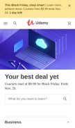 How udemy.com looks like on a mobile device such as an iPhone.