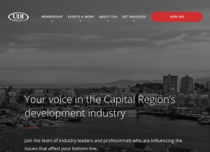 How udicapitalregion.ca looks like on a tablet such as an iPad.