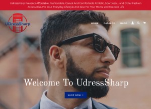 How udresssharp.com looks like on a tablet such as an iPad.