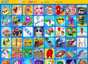 How ufreegames.com looks like on a tablet such as an iPad.