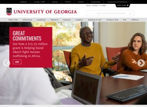 How uga.edu looks like on a tablet such as an iPad.