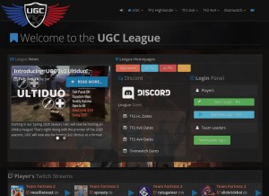 How ugcleague.com looks like on a tablet such as an iPad.
