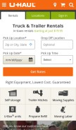 How uhaul.com looks like on a mobile device such as an iPhone.