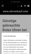 How uhrverkauf.com looks like on a mobile device such as an iPhone.