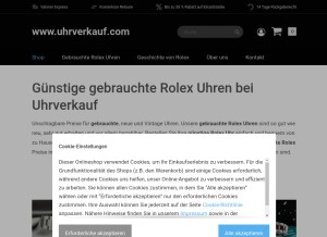 How uhrverkauf.com looks like on a tablet such as an iPad.