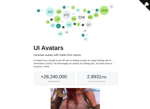 How ui-avatars.com looks like on a tablet such as an iPad.